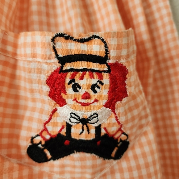 VINTAGE x 1970s Raggedy Ann Little Girls dress in orange - Picture 4 of 8